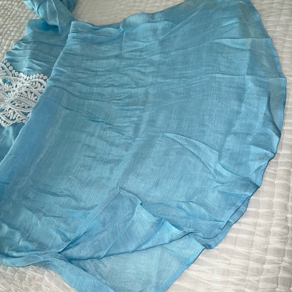 Light Blue Light Weight Gauzy Bathing Suit Cover Up,  Lg NWT - Picture 6 of 8